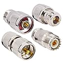 onelinkmore 4-Piece N to UHF Adapter Kit, Universal RF Coax Connector Set N Male/Female to PL-259 SO-239, Low Loss Adapters for CB Ham Radio Walkie