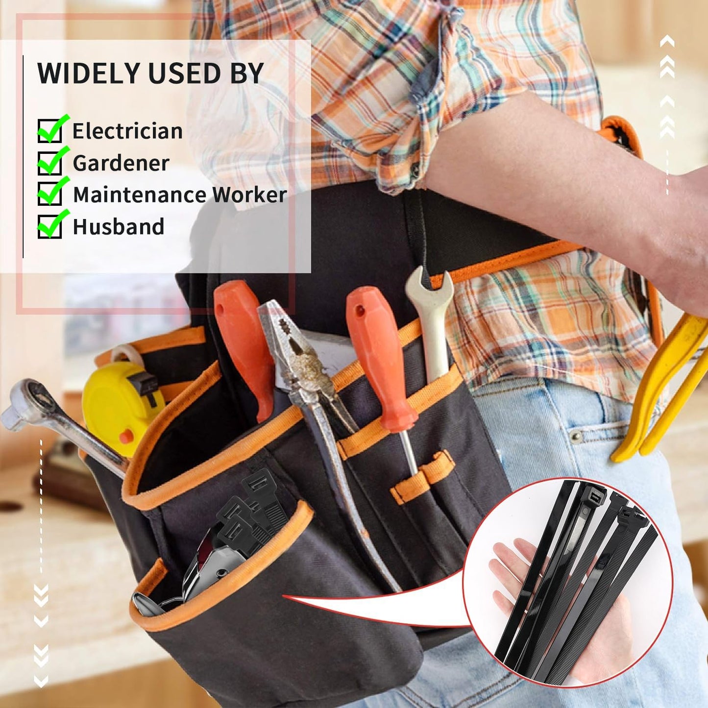 Extra Large Zip Ties Heavy Duty 32 Inch Long Cable Ties 250 lbs Black Plastic Wraps Wire Ties 30 Pack for Home,Office,Garage and Workshop