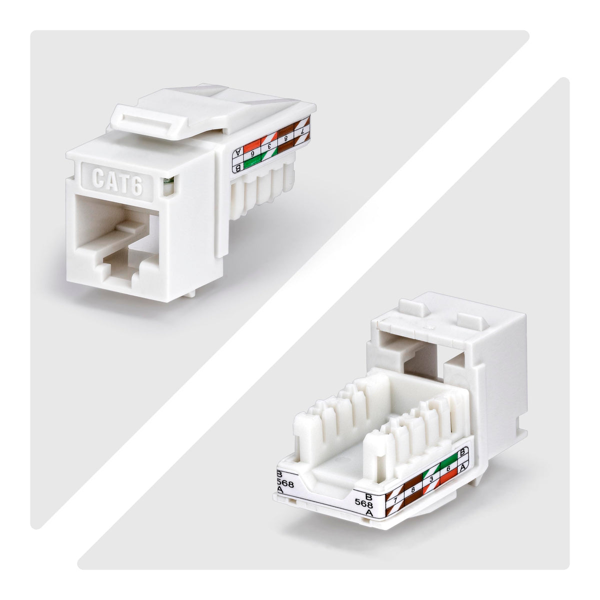 StarTech Cat6 Keystone Jack 24-Pack, UTP, 90 110 Punch Down, White