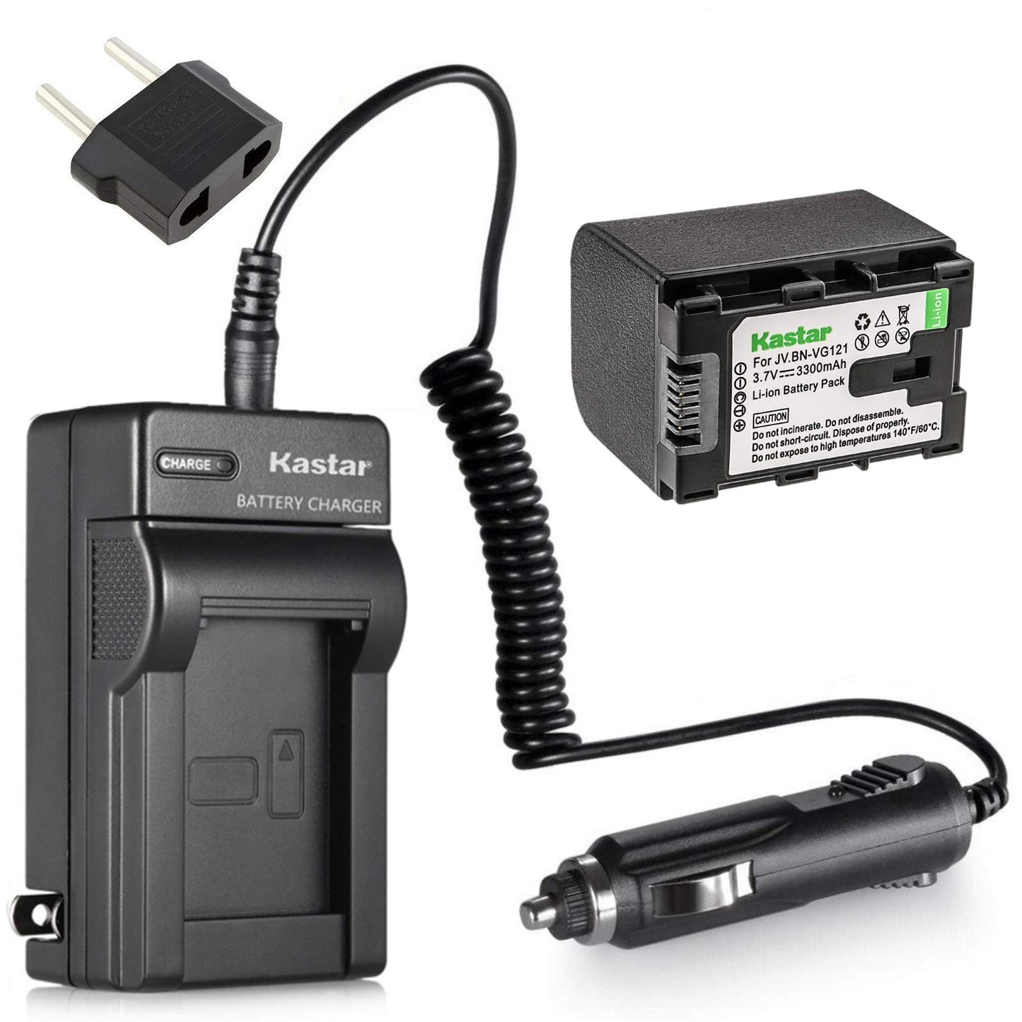 [Fully Decoded] Kastar BN-VG121 Battery (1-Pack) and Charger Kit for JVC Everio GZ-E Series, GZ-EX Series, GZ-HD Series, GZ-HM3 Series and GZ-MG750