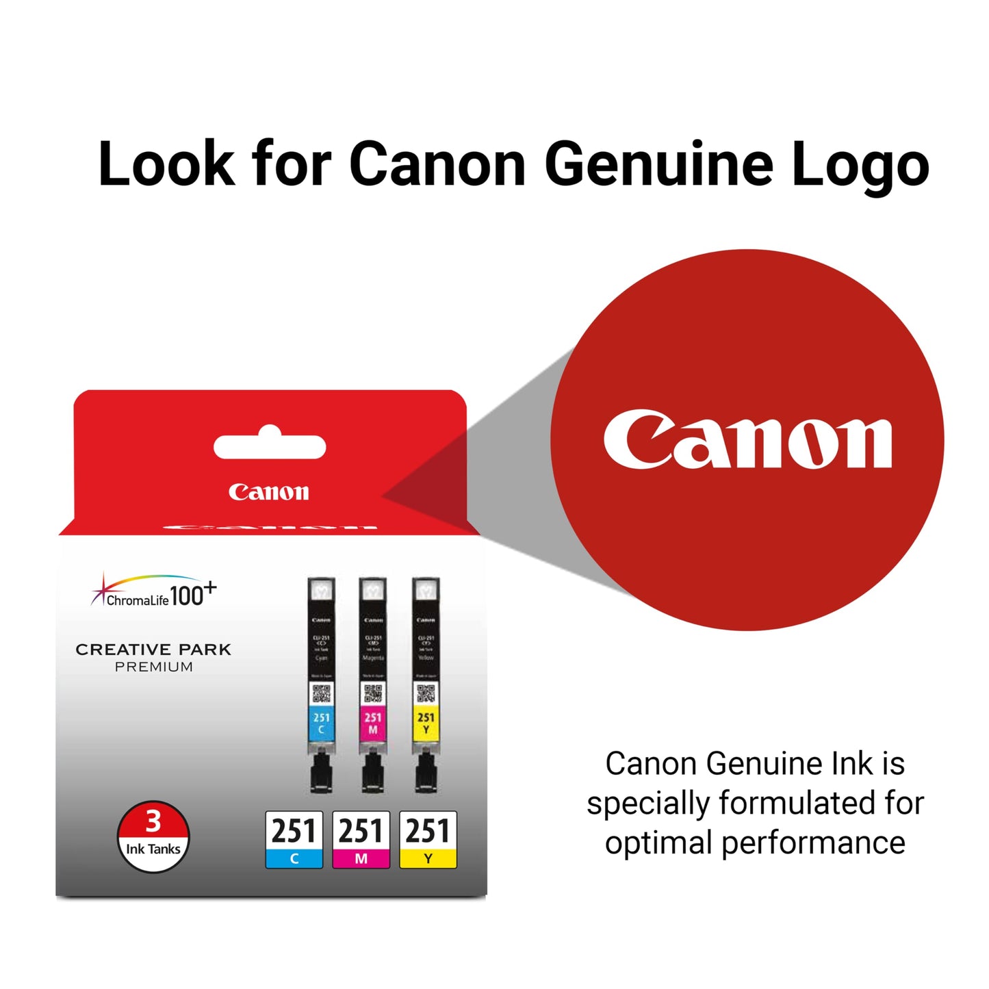 Canon CLI-251 Genuine Three Color Multi Pack, Compatible with MG6320, iP7220 & MG5420, MX922, MG7120, MG6420, MG5520, iX6820, iP8720, MG7520, MG6620