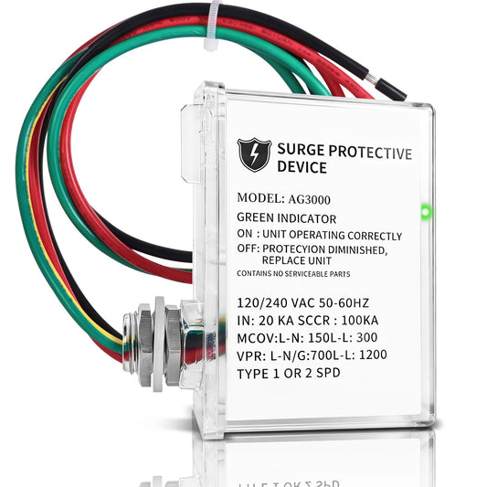 AG3000 HVAC Surge Protector 120/240V, Whole House Surge Protective Device for Mini Split and AC, with TPMOV Technology, Type 4X Watertight Enclosure