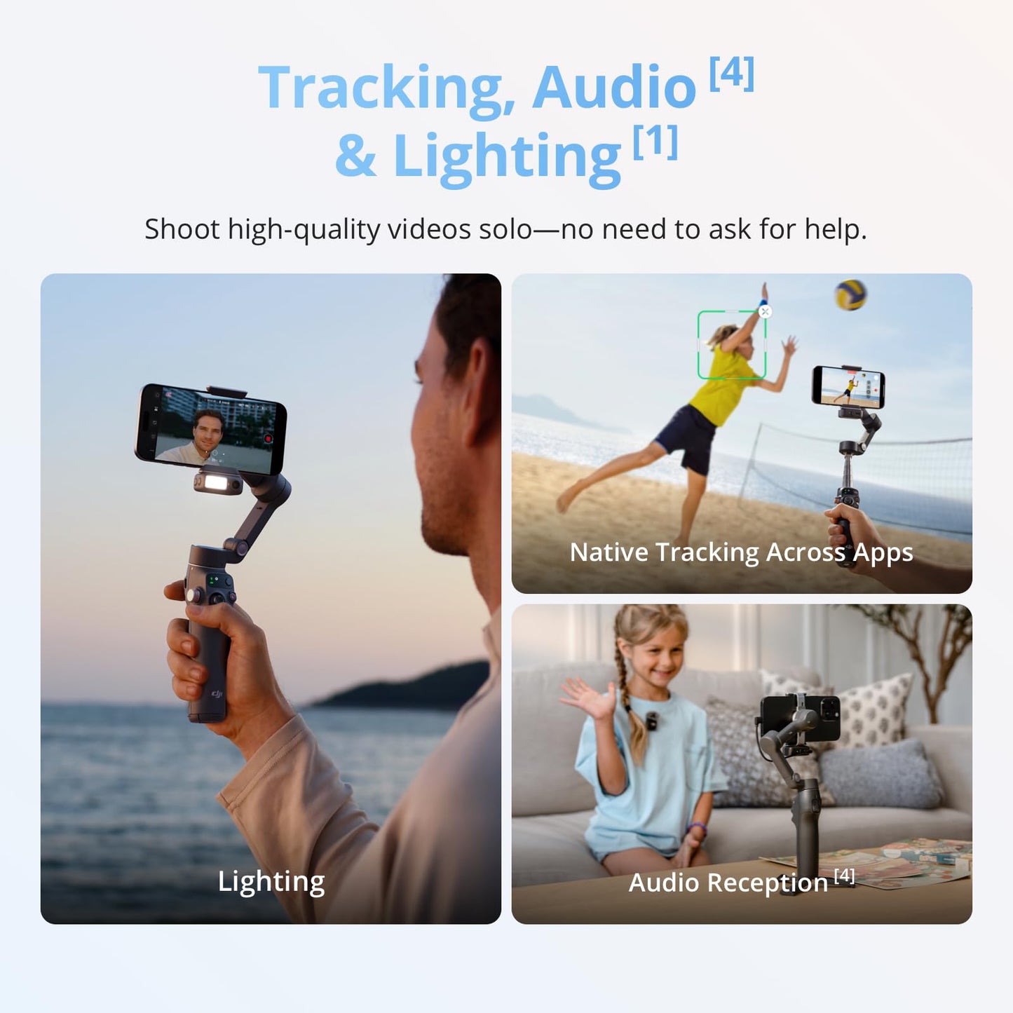 DJI Osmo Mobile 8 + Bag, AI Native Tracking