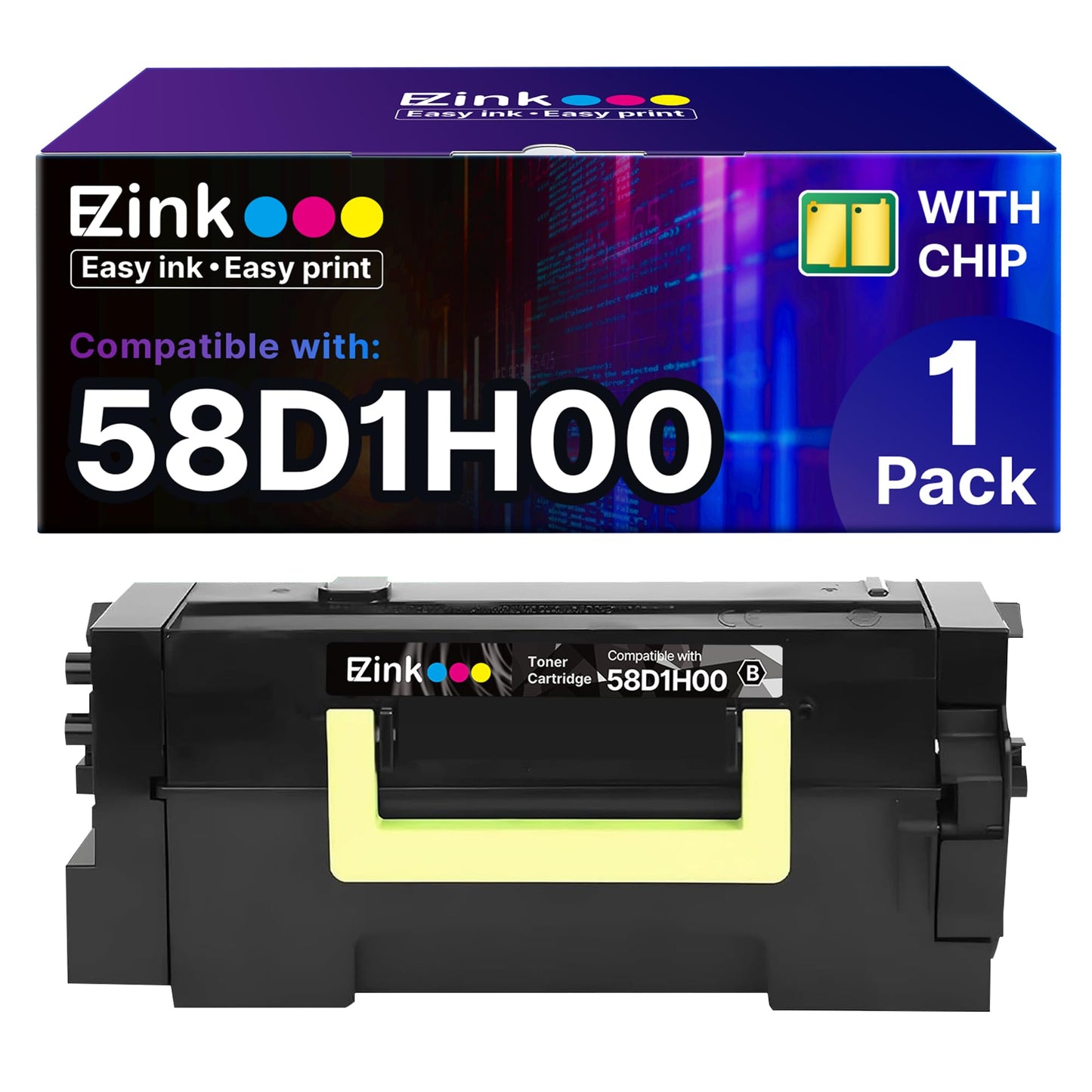 E-Z Ink 58D1H00 Black Toner Cartridge High Yield Replacement for Lexmark 58D1H00 Compatible for MS821dn MS821n MS823dn MS823n MS826de MX721ade
