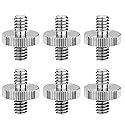6 Pack International Standard 1/4"-20 Male to 1/4"-20 Male Threaded Tripod Screw Adapter Standard Tripod Mounting Thread Camera Screw Adapter