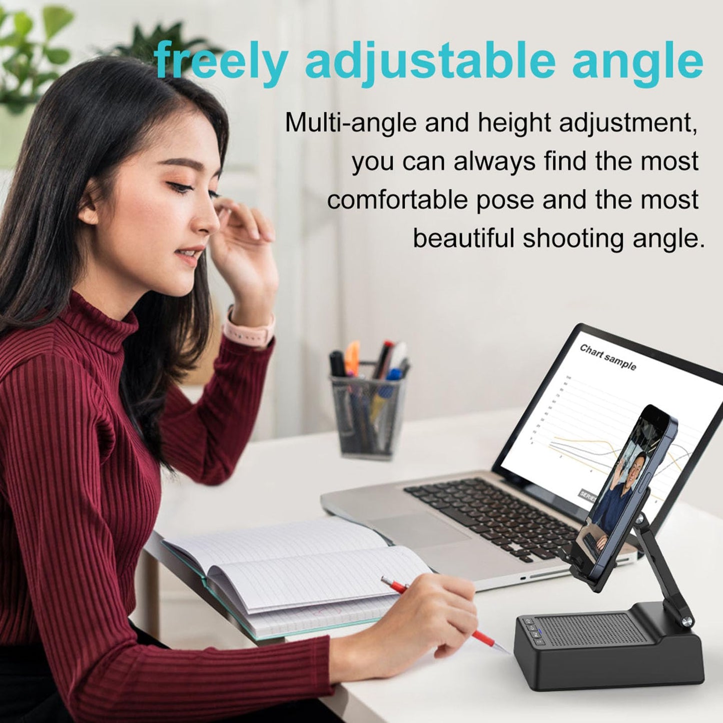 Fanlory Birthday Gifts for Men,Cell Phone Stand with Wireless Bluetooth Speaker and Antislip Base HD Surround Sound for Home with Bluetooth Speaker