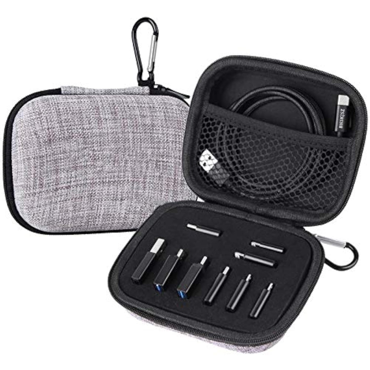 BHSKJSZ 10-Piece Type C Adapter Kit, Compatible with Micro USB/Type C/USB OTG Adapter, Travel Case with and Carabiner, Includes USB Type C Cable
