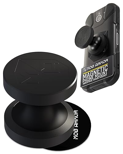 Mob Armor MobNetic Go Magnetic Phone Car Holder with Metal Plate - Strong Magnetic Base, Aircraft Grade Aluminum, Car Dashboard & Metal Surface Mount