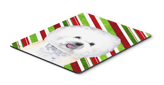 Caroline's Treasures SC9322MP Bichon Frise Candy Cane Holiday Christmas Mouse Pad, Hot Pad or Trivet for Home Office Gaming Working Computers Laptop