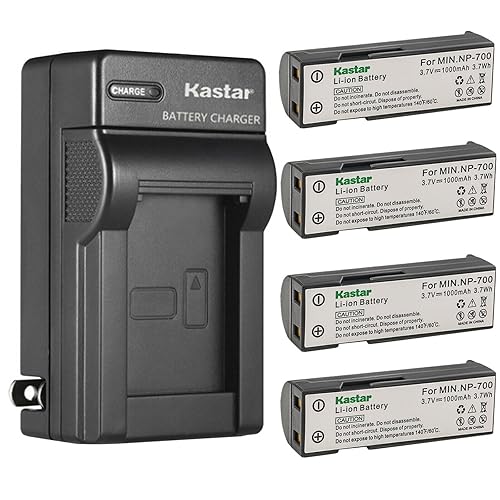 Kastar 4-Pack Battery and AC Wall Charger Replacement for Konica NP-700 Battery, Konica Dimage X500, DG-X50-K, DG-X50-R, DG-X50-S, Konica X6 Camera
