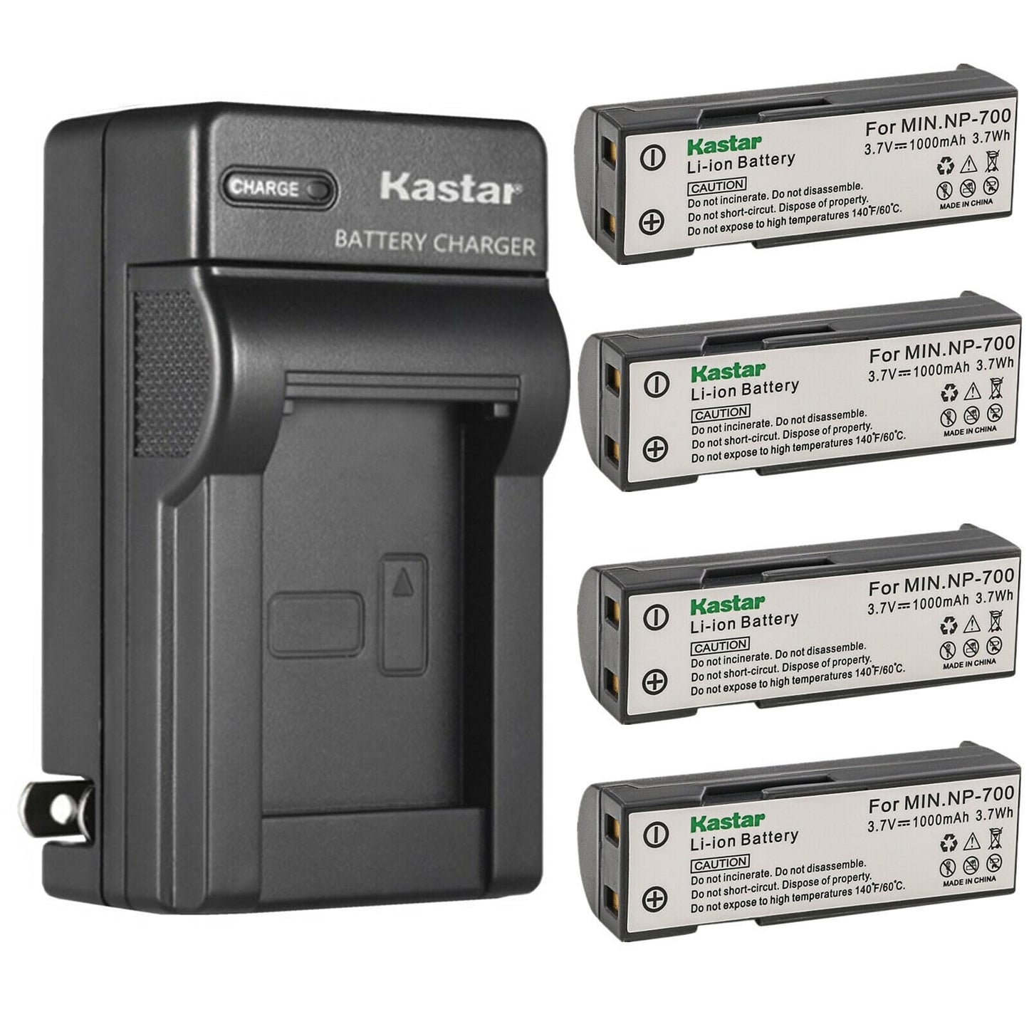 Kastar 4-Pack Battery and AC Wall Charger Replacement for Konica NP-700 Battery, Konica Dimage X500, DG-X50-K, DG-X50-R, DG-X50-S, Konica X6 Camera