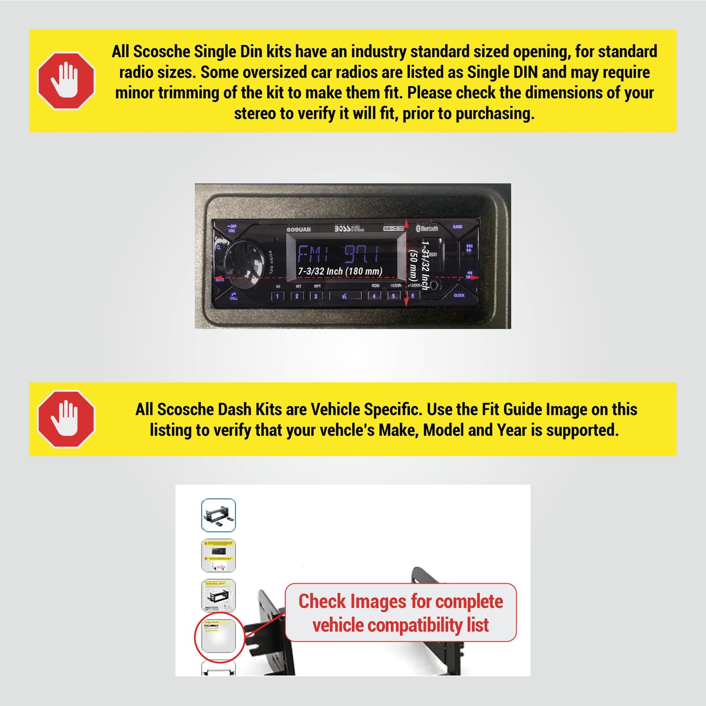 Scosche GM9505CS Complete Single DIN Stereo Installation Kit for Select Non-Amplified 1995-05 GM Full Size Trucks and SUV's - No Steering Wheel Remote