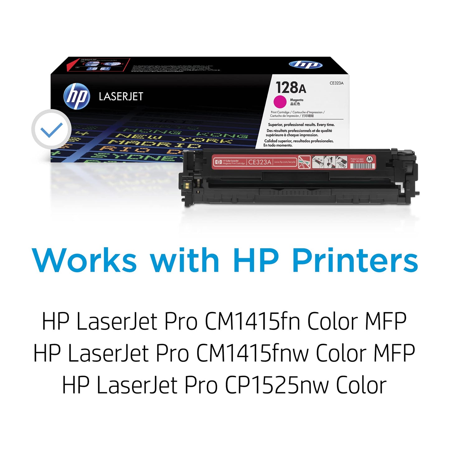 HP 128A Magenta Toner Cartridge | Works LaserJet Pro CM1415 Color, CP1525 Color Series | CE323A