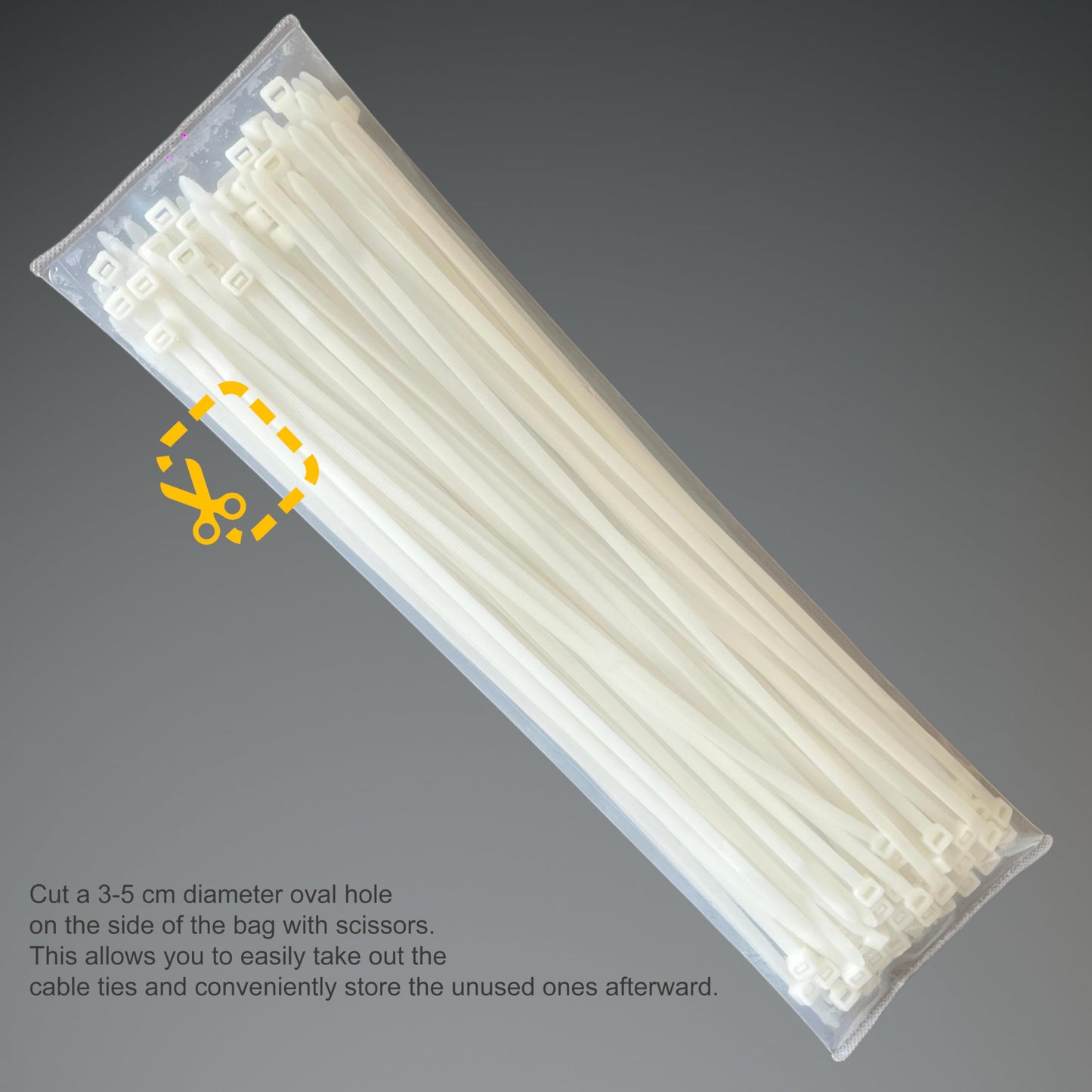 Heavy-Duty Self-Locking Nylon Zip Ties 100-Pack (10.24"), 48lb Tensile Strength, Extreme Temp (-40? to 200?), UV & Weather Resistant Indoor Outdoor