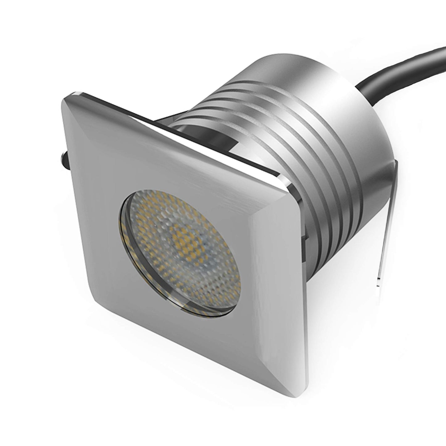 CNBRIGHTER LED In-Ground Well Lights Square,3W, DC12V-24V Waterproof IP67,Aluminum&Stainless Steel,Buried Underground Outdoor Landscape Lightings,Warm