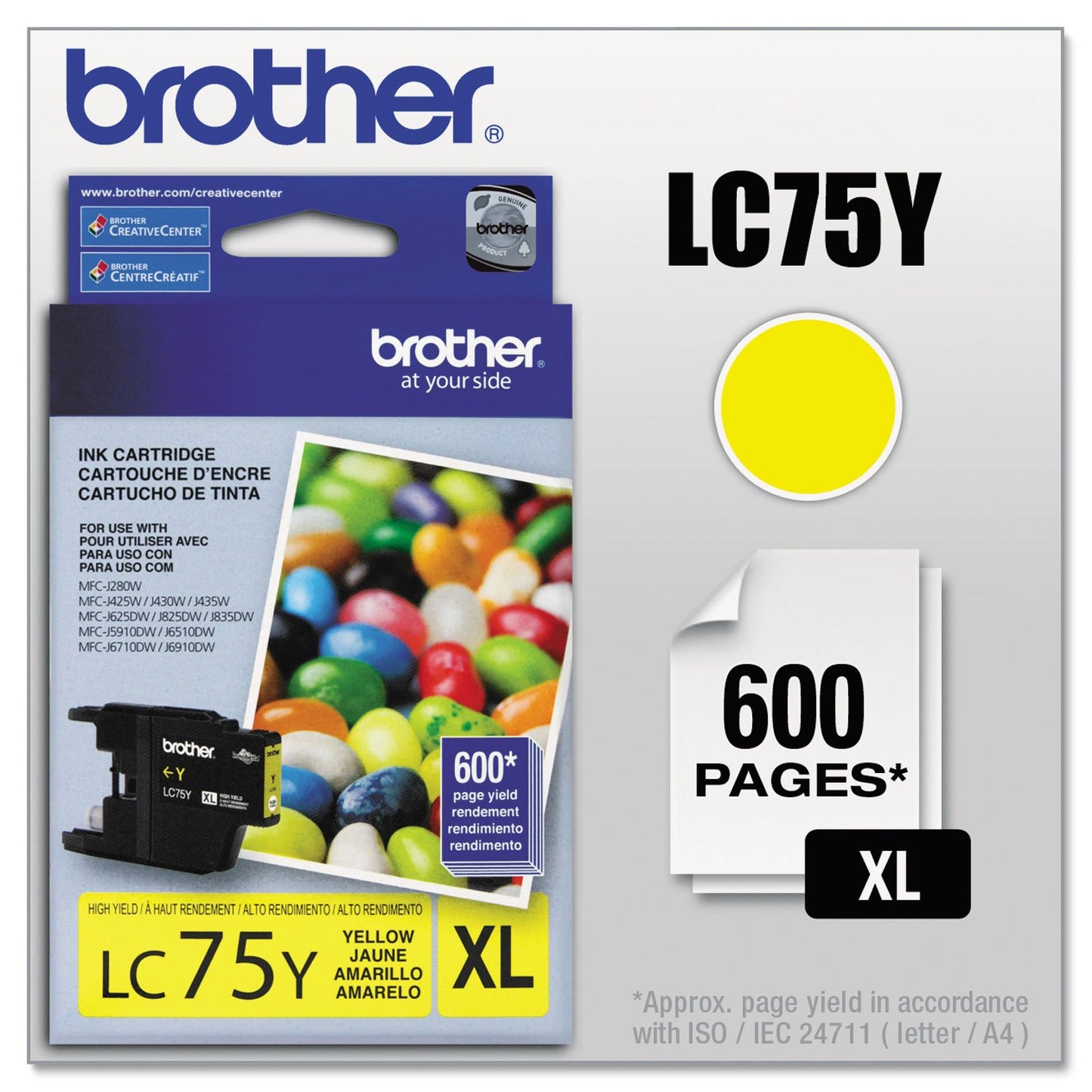 BRTLC75Y - Brother LC75Y LC-75Y Innobella High-Yield Ink,Yellow
