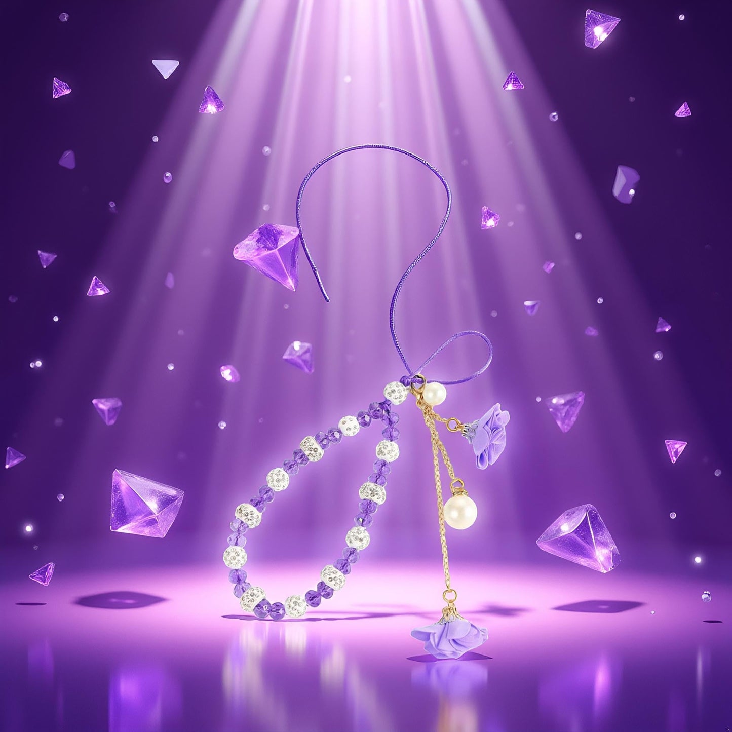 Sluswallow Purple Crystal Bling Lanyard,Mobile Phone Lanyard Short Hand Strap Tassel Short Cord Hanging Cord Wrist Straps, Cell Phone Charms, Car