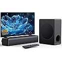 GEOYEAO Sound bar with subwoofer, 200W 2.1 ch soundbar w/Dolby Atmos Surround Sound System, 3D Bass Adjustable Home Theater Bluetooth TV Speaker