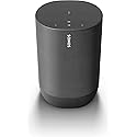 Sonos Move - Battery-powered Smart Speaker, Wi-Fi and Bluetooth with Alexa built-in - Black (Renewed)