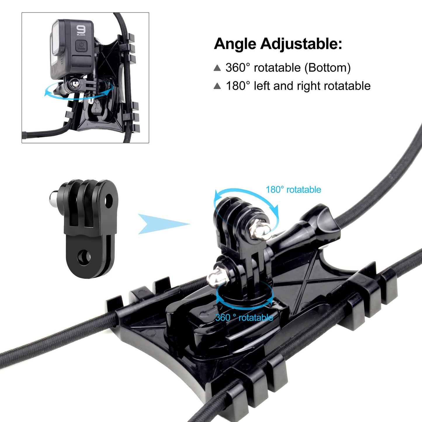 GEPULY Upgraded Fence Mount Hook Chain Link for Mevo Start GoPro Hero 13 12 11 10 9 8 7 6 5 4 3 Insta360 AKASO Action Digital