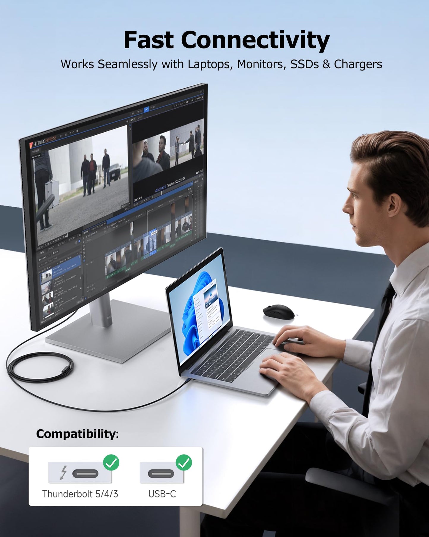 Cable Matters Unidirectional 5Gbps Active USB C Cable 16.4 ft, Supports Up to [4K@60Hz Video, 5Gbps Data Transfer] for Apple Vision Pro, Meta Quest 3