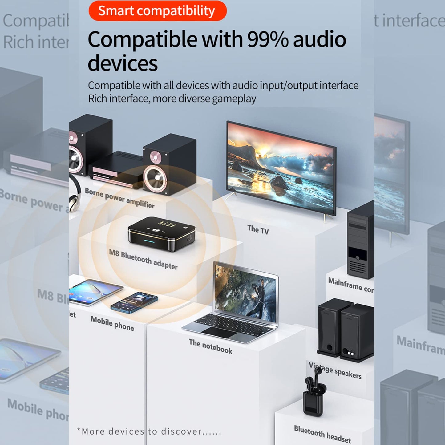 Bluetooth 5.0 Adapter, Transmitter and Receiver for Home Stereo Hi-Fi Audio With 3.5mm, RCA, Coaxial, Optical, NFC, Aptx-LL for Home, Car, AV Receiver