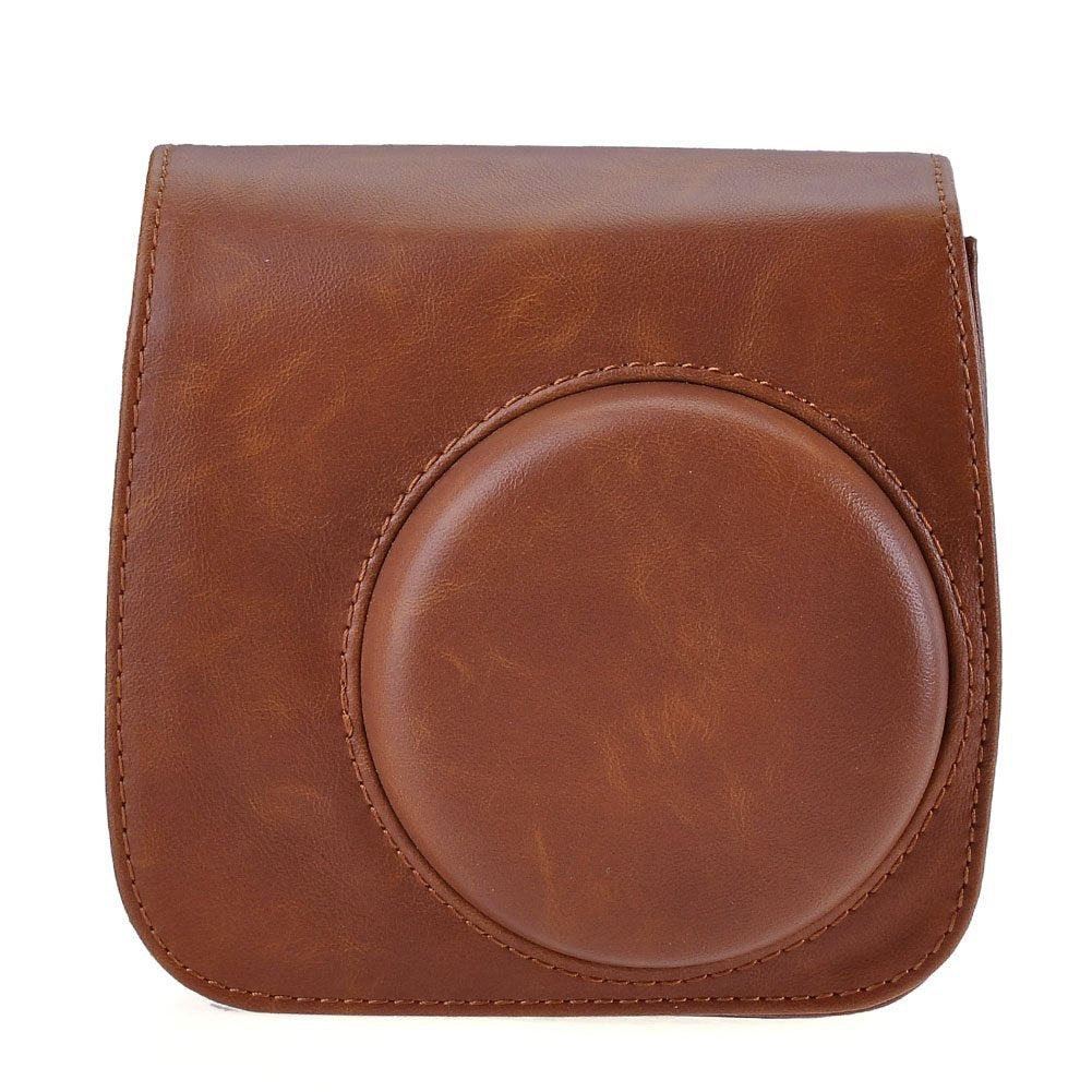Yoption Vintage Camera Case Compatible with Fujifilm Instax Mini 11/9/8/8+ Instant Film Camera Adjustable Shoulder Strap (Brown)