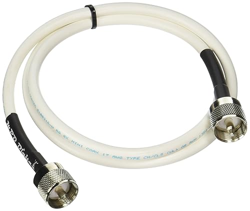 VHF Marine Radio Antenna Cable RF CB and AIS Mini-8 for Jenson Clarion Uniden with PL-259 RG8x-W-PL259-15ft MPD Digital Made in The U.S.A. 15 Feet