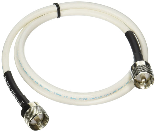 VHF Marine Radio Antenna Cable RF CB and AIS Mini-8 for Jenson Clarion Uniden with PL-259 RG8x-W-PL259-15ft MPD Digital Made in The U.S.A. 15 Feet