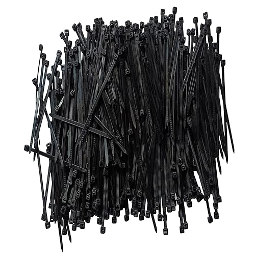 Zip Ties 8 inch 1000 pcs Cable Zip Ties with 40 Pounds Tensile Strength, Black Cable Ties, Self-Locking Nylon Tie Wraps for Indoor and Outdoor