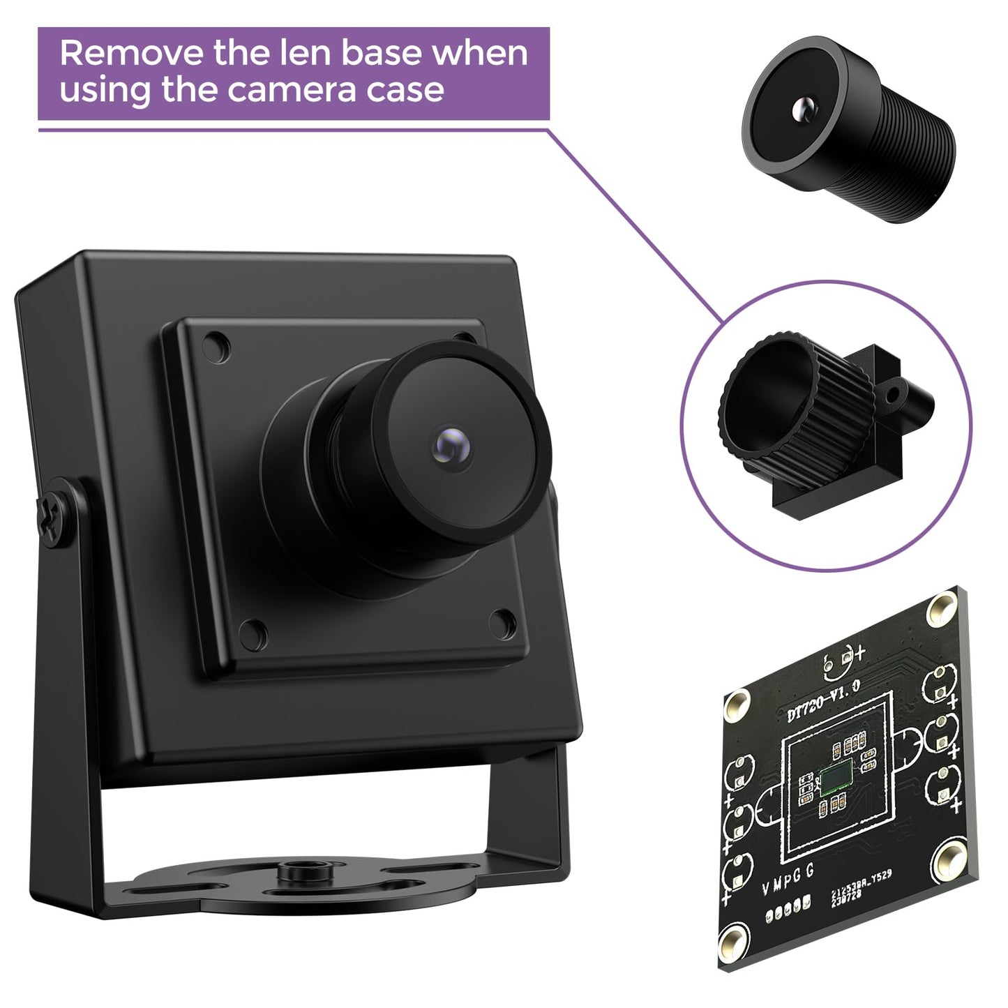 innomaker Aluminum Alloy Case USB2.0 32mmX32mm size Camera, Solid Housing Cover for Industrial Camera Module