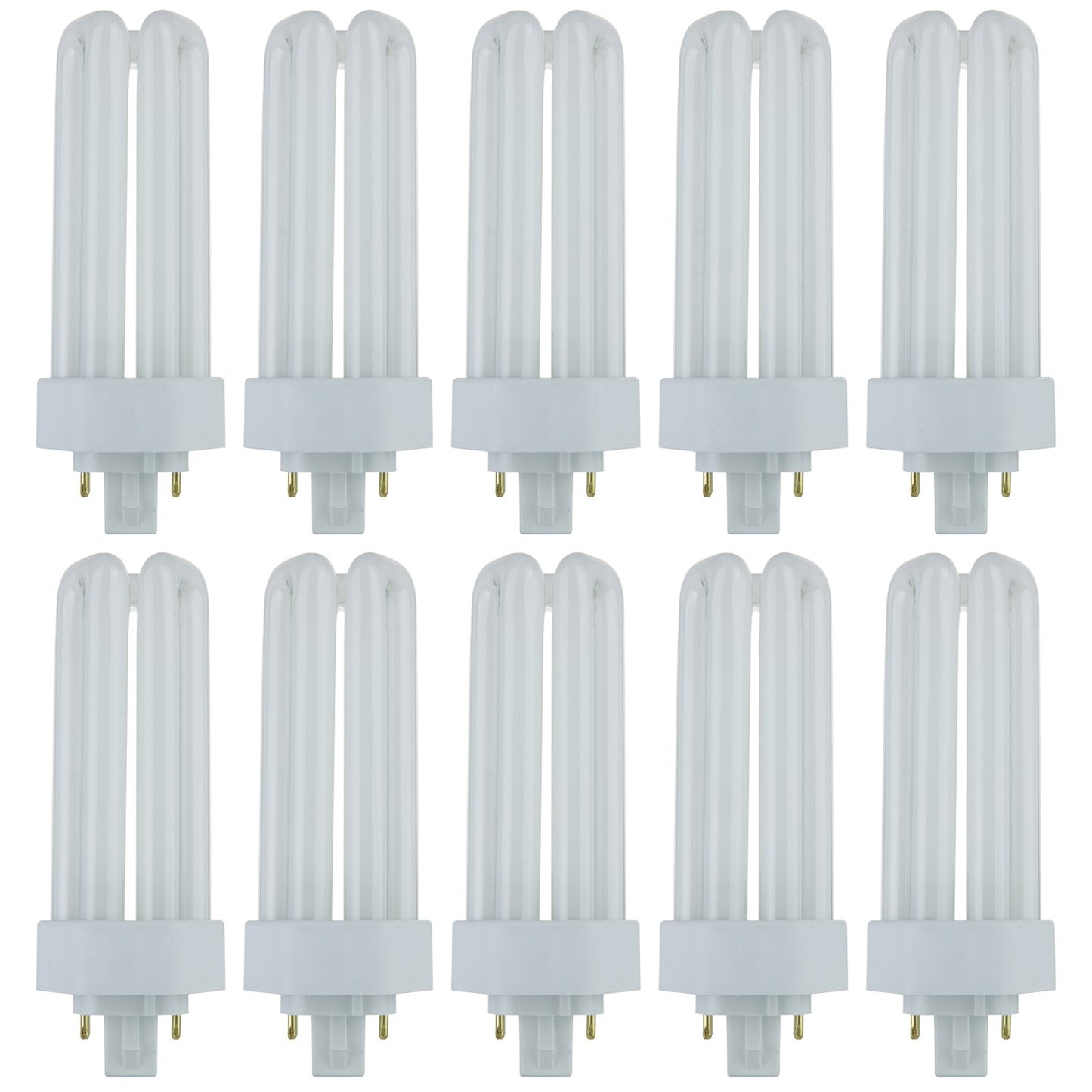 Sunlite PLT26/E/SP Compact Fluorescent Plug-in PLT 4-Pin Triple Tube, 26 Watts, 4-Pin GX24q3 Base, 1800 Lumens, 2700K Soft White, 10 Pack