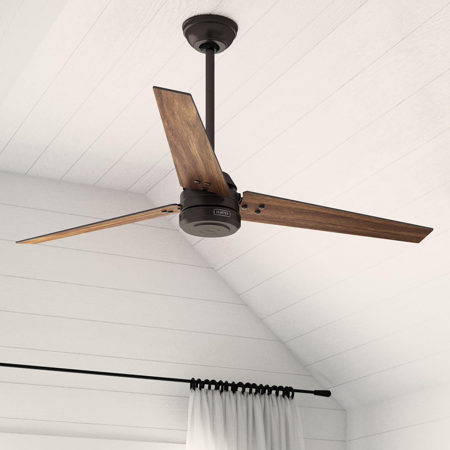 Hunter Fan 60 inch Ceiling Fan with No Light, Outdoor or Indoor Bronze Ceiling Fan with 3 Blades for Porch, Living Room, Office, Kitchen, Garage