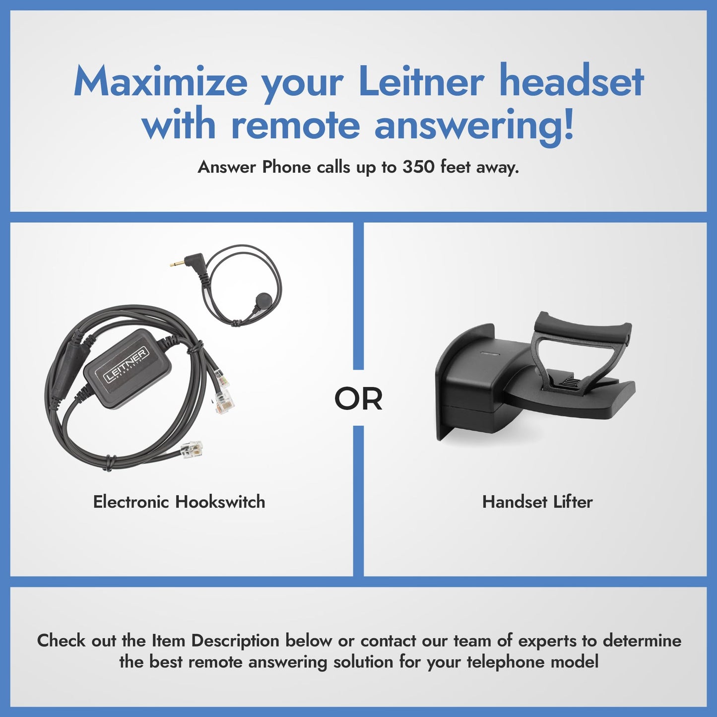 Leitner Electronic Hookswitch for Avaya and ShoreTel Phones - Compatible with All Wireless Office Headsets