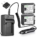 Kastar BP808 Battery (2-Pack) and Charger Kit for Canon BP-807, BP-808, BP-809 and Canon HFM400 HF100 M300 S100 S200 FS36 FS37 HF200 HFS11 HF100 HF20