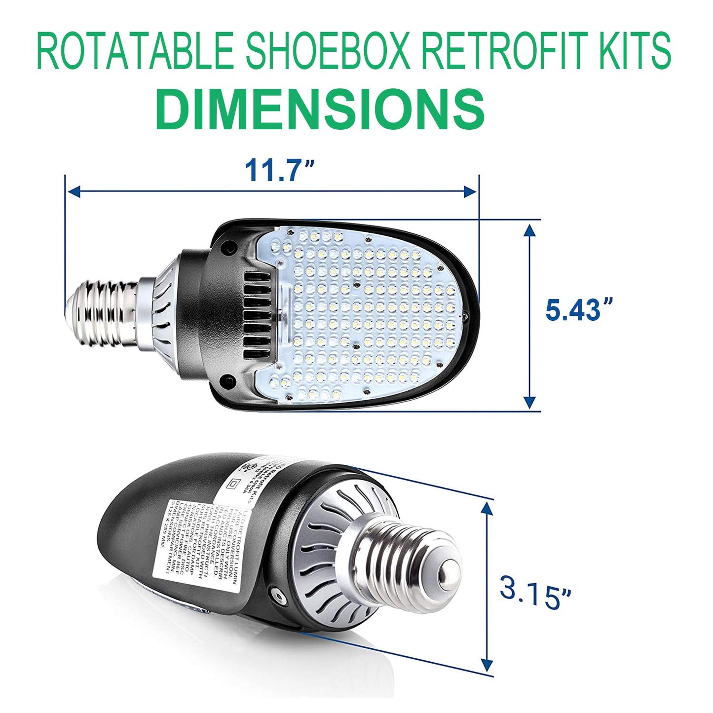 OSTEK LED Shoebox Area Corn Light Bulb 75W/95W/115W LED Retrofit Kits