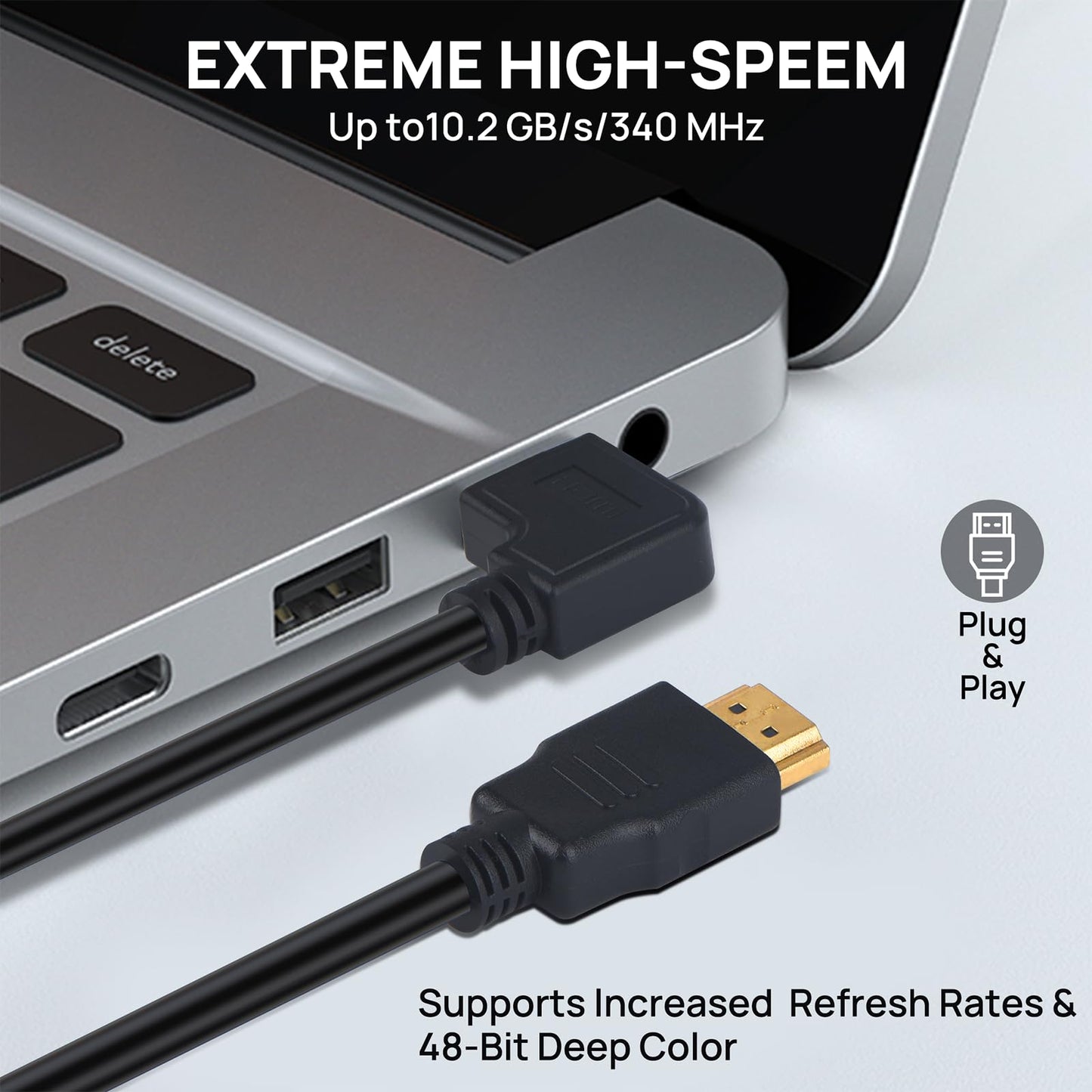 4K HDMI Cable 1.6 Feet 10-Pack, Ultra HD HDMI 2.0 Cable,High Speed 18Gbps @ 60Hz, Supports TV, Gaming, Ethernet, HDR, ARC, UHD, 3D, HDTV, 10.2 Gbps