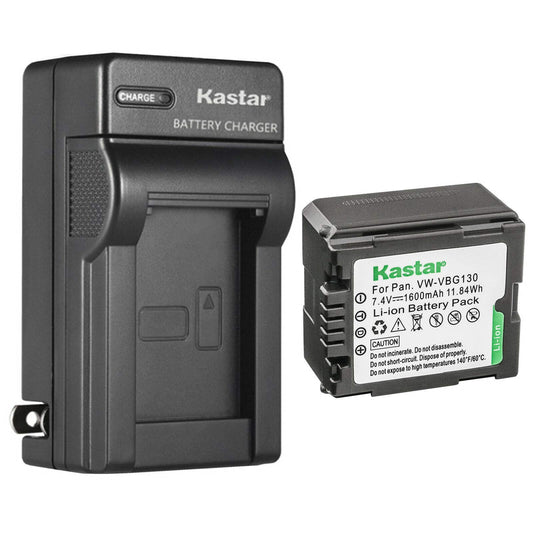 Kastar 1-Pack VW-VBG130 Battery and AC Wall Charger Replacement for Panasonic SDR-H60P, SDR-H68GK, SDR-H79, SDR-H79K, SDR-H79P, SDR-H80, SDR-H80A