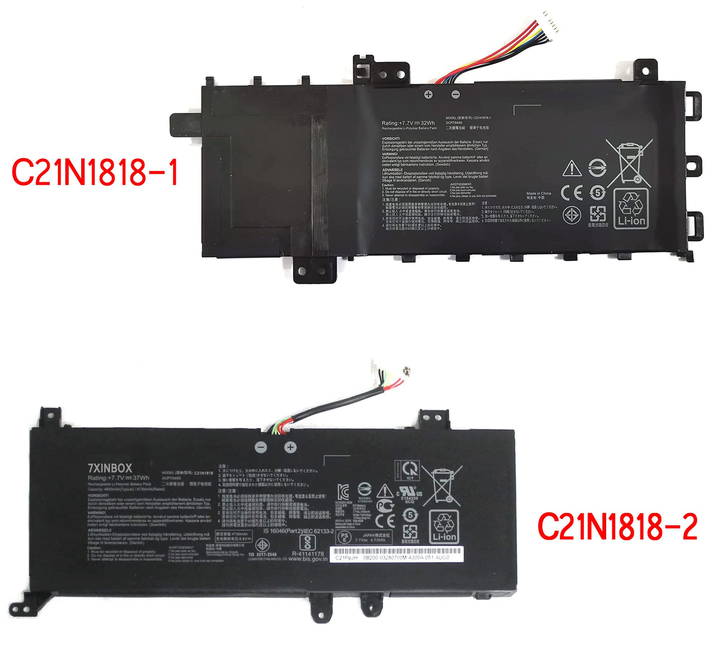 7xinbox 7.7V 32Wh C21N1818 C21N1818-2 0B200-03190800 Laptop Battery Compatible with ASUS A412FA X412FJ F512FA X512DA Y4100FA
