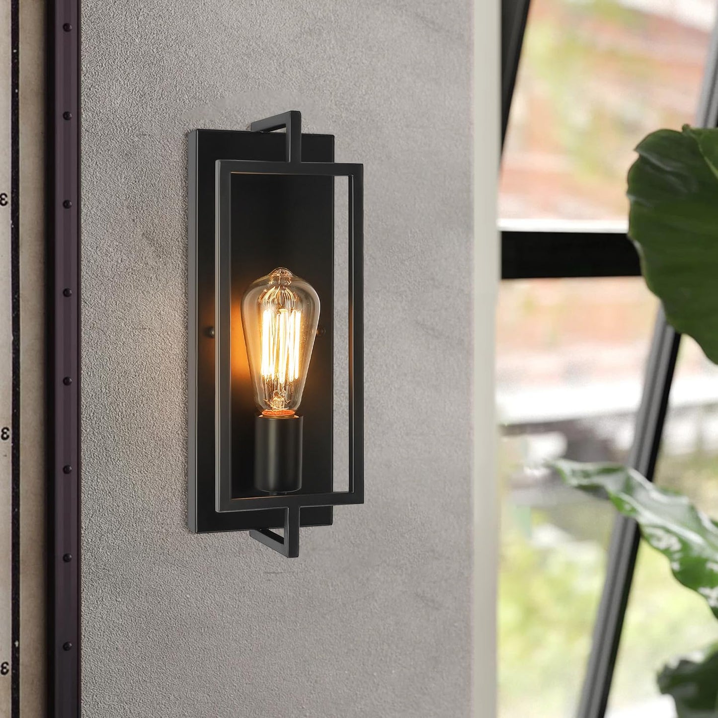 PUUPA Black Wall Sconce Lighting, Single Light Bathroom Vanity Light fixtures Modern Indoor Farmhouse Wall Lights