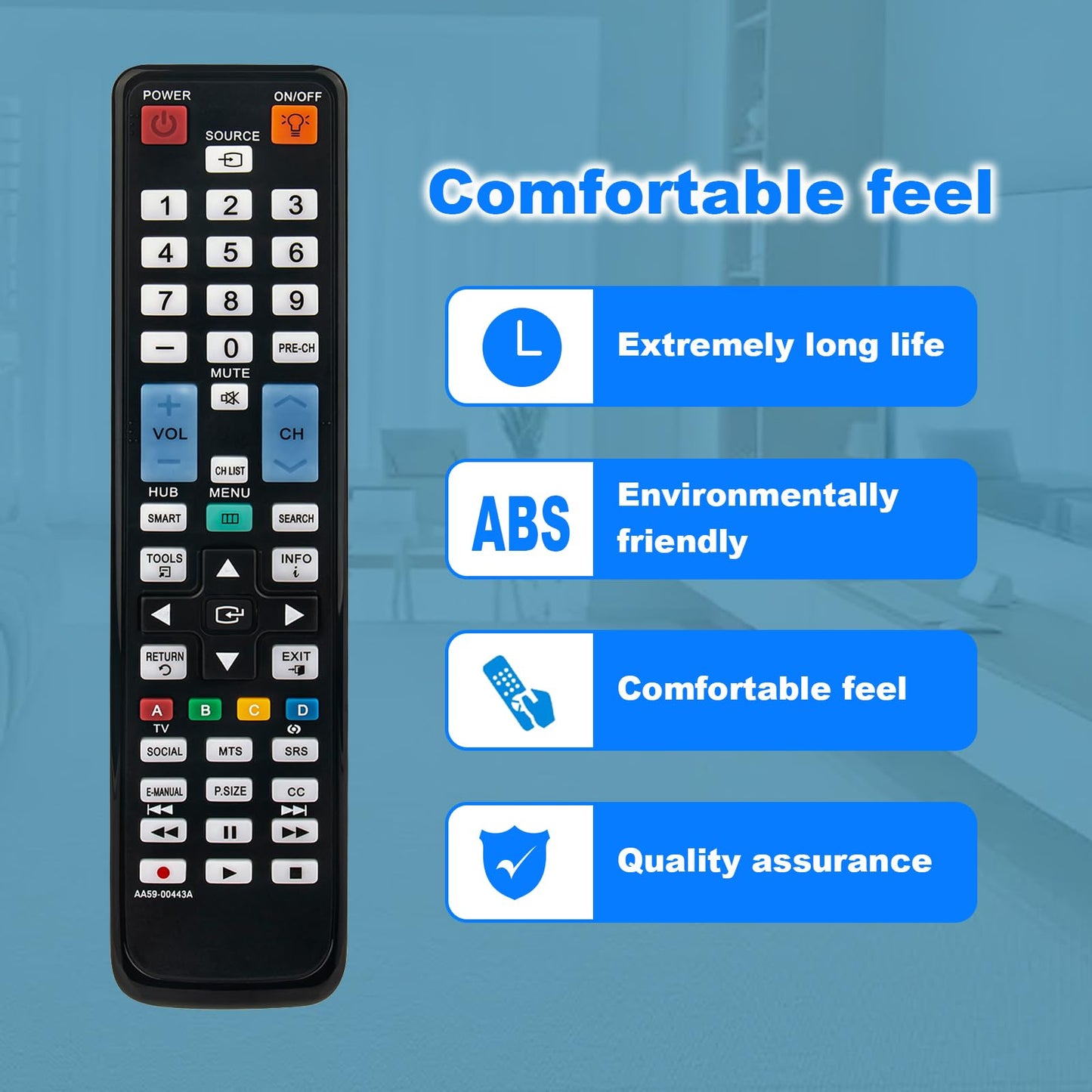 New AA59-00443A Replaced Remote fit for Samsung LED TV 6000 Series 6050 Series UN40D6000 UN46D6000 UN55D6000 UN40D6050 UN32D6300 UN32D6000SF