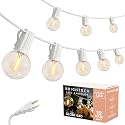 Brightech Ambience Pro LED String Lights - 26 Ft Commercial Grade Patio Lights Outdoor Waterproof - 12 Globe Porch String Lights for Outside, Backyard