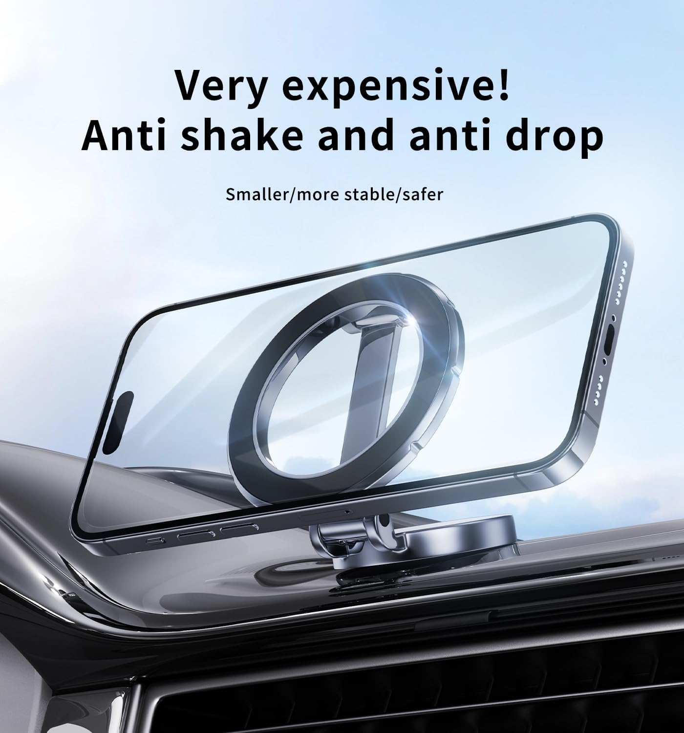 for Magsafe Phone Holder, Car Mount Folding & 360° Rotation Magnetic Phone Holder for Car Strong Magnets iPhone Car Mount Hands Phone Holders for Your