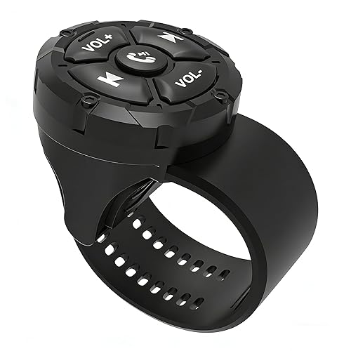 Bluetooth Media Button, Waterproof Wireless Music Controller for Car Steering Wheel, Bike & Motorcycle Handlebars, Multimedia Playback & Shutter