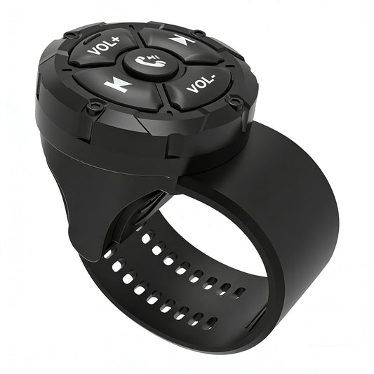 Bluetooth Media Button, Waterproof Wireless Music Controller for Car Steering Wheel, Bike & Motorcycle Handlebars, Multimedia Playback & Shutter
