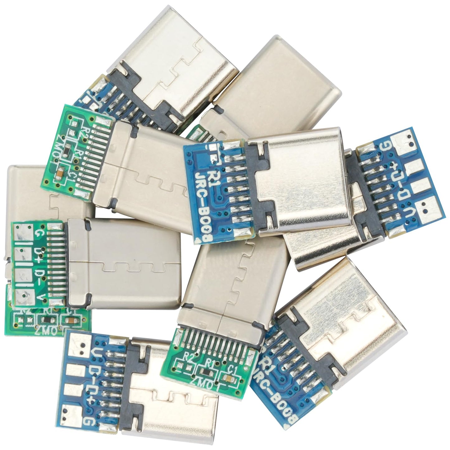 MTDELE 10 Pcs USB C Breakout Board 24 Pin 5Pcs Male and 5Pcs Female Head