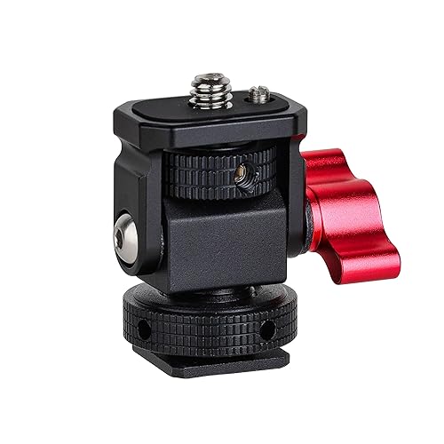 Universal Camera Monitor Mount, 360° Adjustable Aluminum Alloy Quick Release Bracket with Cold Shoe, Compatible with 5" or 7" Field Monitor for DSLR