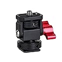 Universal Camera Monitor Mount, 360° Adjustable Aluminum Alloy Quick Release Bracket with Cold Shoe, Compatible with 5" or 7" Field Monitor for DSLR