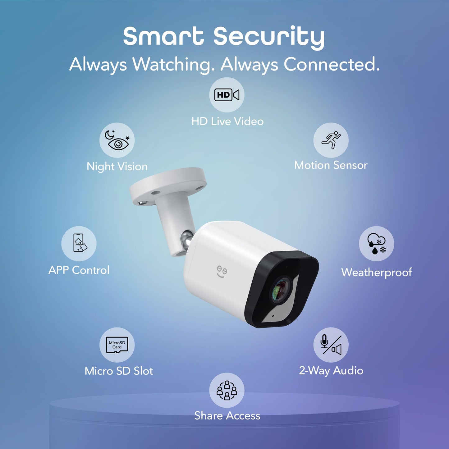 Geeni Hawk 3 1080P Outdoor Security Camera - 1-Pack Weatherproof Outdoor Cameras for Home Security Motion & Sound Detection and Night Vision, Supports