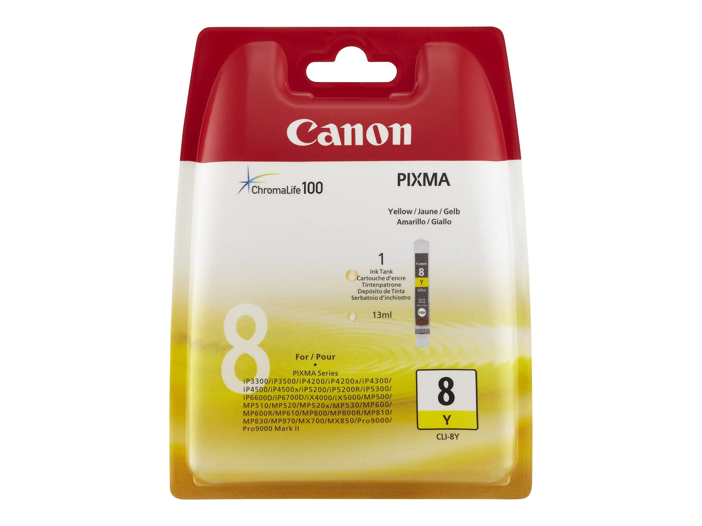 Canon CLI-8 Ink Cartridge, Yellow - in Retail Packaging